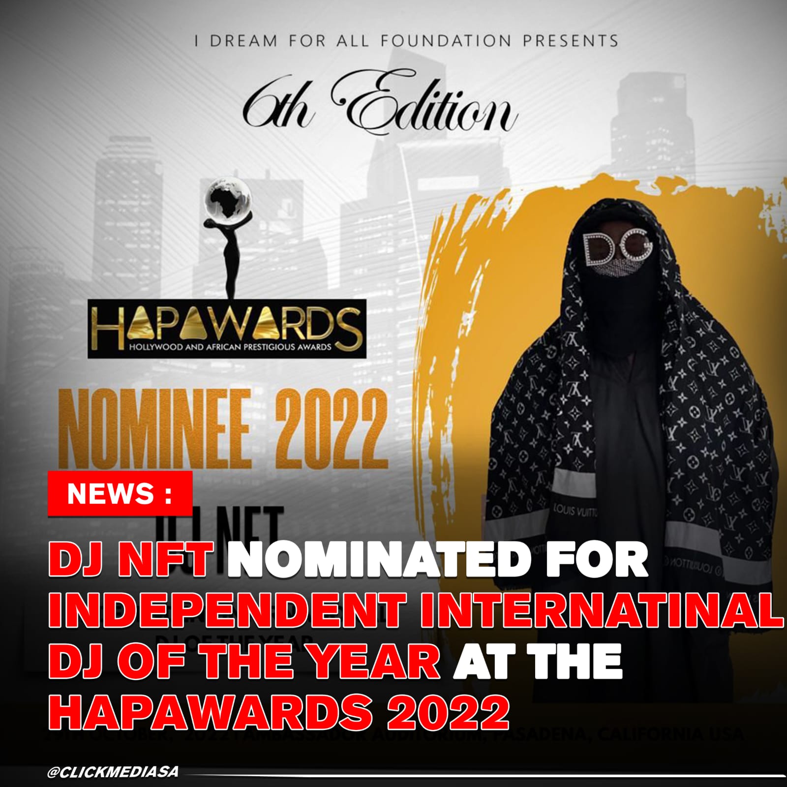 DJ NFT Nominated For Independent International DJ Of The Year At HAPAWARDS 2022